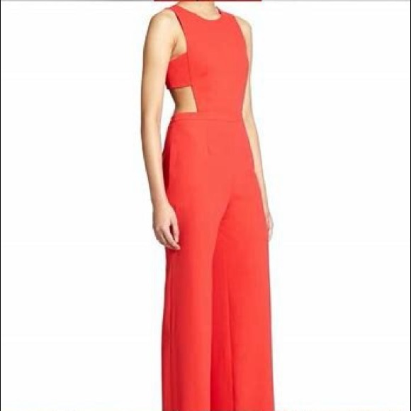 BCBG cut out jumpsuit available in red and black. - Picture 2 of 4